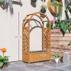 Outsunny Wooden Raised Garden Bed with Arch Trellis, Fabric Liner, Garden Planter Box with Drainage Holes, Trellis Planter for Vine Climbing Plants, Flowers, Herbs, Vegetables, 83 x 36 x 145 cm
