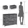 HOMCOM Chest of Drawers with 8 Foldable Drawers, 3-Tier Fabric Bedroom Dresser, Clothes Storage Unit for Bedroom Living Room, Dark Grey