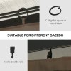 Outsunny 4 Pack Replacement Gazebo Curtains Privacy Panel for Most 3 x 4m Gazebo Canopy Pavillion Outdoor Shelter Sidewalls Accessories Dark Brown