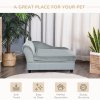 PawHut Dog Sofa with Storage, Pet Chair for Small Dogs, Cat Couch with Soft Cushion, Light Grey, 76 x 45 x 43 cm
