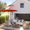 Outsunny 3(m) Cantilever Parasol with Solar LED and Easy Lever, Garden Parasol Umbrella with Cross Base and Waterproof Cover, Outdoor Sun Shades, Orange