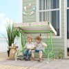 AIYAPLAY Kids Garden Swing Seat, Outdoor Swing Chair with Adjustable Canopy, Safety Belt, 2 Seater Hammock Swing Bench for Patio, Porch, Garden, Green