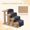 PawHut Dog Steps for Sofa, 4 Steps Dog Stairs, Pet Stairs, with Washable Plush Cover, for Small Breeds, Cats - Dark Grey