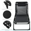 Outsunny Foldable Sun Lounger, Outdoor 4 Level Adjustable Backrest Reclining Chaise Chair, Steel Frame Recliner Chair for Camping, Hiking, Black