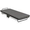 HOMCOM Folding Bed with Mattress, Foldable Guest Bed on Wheels, Portable Single Bed with 7cm Mattress, 188 x 76cm, Grey