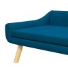 PawHut Dog Sofa Bed with Soft Cushion, Pet Couch with Wooden Frame, Removable and Washable Cover, for Medium and Large Dogs, Blue