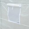 Outsunny 3.5 x 2 x 2 m Polytunnel Greenhouse, Walk-in Green House for Garden with Mesh Windows, Galvanised Steel Frame, White