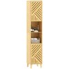 HOMCOM Tall Bathroom Cabinet with Bamboo Doors and Legs, Slim Bathroom Storage Cabinet, Freestanding Storage Cupboard with Open Compartments, Adjustable Shelves, 32 x 30 x 170 cm, Natural Wood Finish