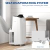 HOMCOM 14000 BTU Portable Air Conditioner, Smart Home WiFi Compatible, 3-in-1 Dehumidifier Cooler Fan, with Sleep Mode, Remote, 24H Timer, Window Venting Kit, A Energy Efficiency, 35m²