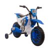 HOMCOM Kids Electric Motorbike, 12V Battery Powered Kids Motorbike for Boys and Girls with Training Wheels, Start-up Button, Pedal, for Ages 3-5 Years - Blue