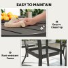 Outsunny 5 Piece Garden Furniture Set, Garden Dining Set with Round Table and 4 Stackable Chairs, Steel Frame, for Outdoor, Patio, Terraces, Dark Grey
