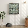 HOMCOM 7-Tier Wall Mounted Display Cabinet, Display Case with 6 Adjustable Shelves, Glass Doors for Home Office Ornaments 83x80cm, Black and White