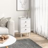 HOMCOM Bedside Table Set of 2, Bedside Cabinet with 3 Drawers, Modern Sofa Side Table, Nightstand for Bedroom, 40x30x64cm, White