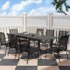 Outsunny Extending Garden Table, Full Aluminium Outdoor Dining Table with Slatted Top, for Patio, Balcony, 160/220 x 90 x 73 cm, Grey