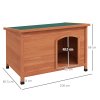 PawHut Wooden Dog Kennel Outdoor Pet House Elevated with Removable Floor, Openable Roof, for Large Dogs, 100 x 65.5 x 68cm - Natural Wood Tone