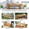 Outsunny 1 Piece 2-seater Outdoor Indoor Wooden Garden Bench Fir Patio Loveseat, 110L x 38W x 35Hcm, Carbonised