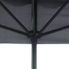 Outsunny 2.3m Half Parasol Semi Round Umbrella Patio Metal Frame Crank Handle for Balcony-- NO BASE INCLUDED, Grey