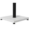 Outsunny 12kg Garden Parasol Base with Adjustable Foot Pad and Knob, Concrete Umbrella Stand with Wood Effect, Rectangular Parasol Holder for 38mm and 48mm Poles, White