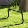 Outsunny Patio Hammock Chair with Stand, Outdoor Hammock Swing Hanging Rope Chair with Cushion, Armrest, Hooks, Dark Grey
