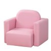 HOMCOM Kids Armchair Toddler Sofa Children's Chair, 2 in 1 Kids Table Chair Set with Wooden Frame, for 3 Years Old Girls Pink