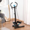 HOMCOM Adjustable Twist Stepper Aerobic Ab Exercise Fitness Workout Machine w/ LCD Screen, Height Adjust Handlebars for Home Gym, Black and Blue