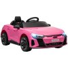 HOMCOM Audi RS e-tron GT Licensed Electric Car for Kids, 12V Battery Powered Electric Ride-on Toy with Remote Control Music, Suspension Wheels, Soft Start, for 3-5 years, Pink