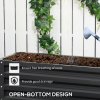 Outsunny 2 Tier Galvanised Raised Garden Bed, Outdoor Steel Planter Box with Open Bottom for Vegetables, Flowers and Herbs, 120 x 101 x 58 cm, Dark Grey