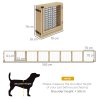 PawHut Freestanding Pet Gate, 8 Panels Dog Playpen, Foldable Dog Barrier with 2 Pcs Support Feet, for House, Doorway, Stairs, Small and Medium Dogs - Natural Wood
