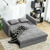 HOMCOM 2 Seater Sofa Bed, Convertible Bed Settee, Modern Cotton Loveseat Sofa Couch with 2 Cushions, Hidden Storage for Living Room, Guest Room, Light Grey
