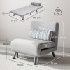 HOMCOM Single Sofa Bed, 1 Person Sleeper Foldable Lounge with Pillow