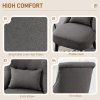 HOMCOM Tub Chair, Armless Single Sofa, Modern Button Tufted Armchair, Upholstered Linen Fabric Longue Accent Chair for Living Room, Bedroom, Charcoal Grey