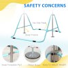 HOMCOM Kids Gymnastic Bar, Foldable Horizontal Bars w/ Adjustable Height, Training Bar w/ Triangle Base - Light Blue