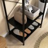 HOMCOM Coat Rack, 2-in-1 Clothes Stand with Shoe Storage, 168cm Free Standing Hall Tree with Hanging Rail and 2 Storage Shelves for Hallway, Entryway, Bedroom