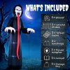 Outsunny 10 FT Halloween Inflatable Skeleton, Scary Halloween Decoration, Inflatable Giant Long Tongue Skeleton Blow Up Decoration with Built-in LED Lights for Yard Garden Indoor Outdoor Decor