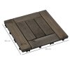 Outsunny 27 Pcs Wooden Interlocking Decking Tiles, 30 x 30 cm Outdoor Flooring Tiles, 2.5m² per Pack, for Patio, Balcony, Terrace, Hot Tub, Charcoal Grey