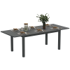 Outsunny Extending Garden Table, Full Aluminium Outdoor Dining Table with Slatted Top, for Patio, Balcony, 160/220 x 90 x 73 cm, Grey