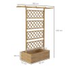 Outsunny Wood Planter with Trellis, Raised Garden Bed Privacy Screen Planter Box to Grow Vegetables, Herbs and Flowers for Garden, Patio, Deck, Natural