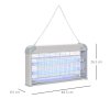 Outsunny 30W Electric Fly Zapper, Bug Zapper with UK Plug, 2 UV Bulbs, Hanging Chain, On/Off Switch and Removable Catch Tray, 60?O Coverage Insect Mosquito Killer for Indoor and Outdoor Use, Grey