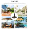 Outsunny 25 kg Round Cement Parasol Base, Umbrella Stand Holder with Rattan Style Pattern for 38, 48 mm Poles for Outdoor, Garden, Antique Bronze