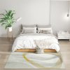 HOMCOM Modern Area Rug, Machine Washable Rug, Allergy-Friendly Floor Carpet for Living Room, Bedroom, Dining Room, Home Office, 170 x 120 cm, Cream White