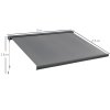 Outsunny 3 x 2.5m Electric Awning with Remote Controller, Aluminium Frame DIY Retractable Awning, UV50+ Sun Shade Canopy for Garden Patio Deck Door Window, Grey
