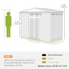 Outsunny 8 x 4 ft Metal Garden Shed, Garden Storage Shed with Window, 4 Vents and Lockable Door, Waterproof Galvanised Steel Tool Storage Shed, Light Grey