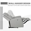 HOMCOM Electric Fabric Recliner Armchair, Reclining Chair with Adjustable Leg Rest, USB Port, for Limited Space Home Living Room, Grey