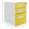 Vinsetto Lockable File Cabinet with 3 Drawers, Vertical Office Drawer for A4, Letter, Legal Size, Anti-tilt Design, Pre-Assembled Body, Yellow