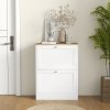 HOMCOM Slim Shoe Storage Cabinet for Hallway, Modern Narrow Shoe Cabinet with 2 Flip Drawers and Adjustable Shelves for 12 Pairs of Shoes, White