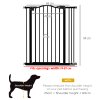 PawHut Pressure Fit Dog Stair Gate No Drilling Safety Gate Auto Close for Doorways, Hallways, 74-87cm Adjustable, 94cm Tall, Black
