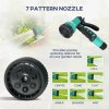 Outsunny Retractable Hose Reel Wall Mounted, 20+2m Garden Hose Pipe Reel with Lock, Auto Rewind, 7 in 1 Spray Nozzle, Includes Wall Fixings, 180?? Swivel, Outdoor Watering, Light Grey