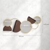 HOMCOM Metal Wall Art, Modern Decorative Mirror Decor, Hanging Home Wall Decoration for Living Room Bedroom Dining Room, Gold Tone