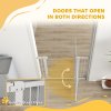 PawHut Stair Gate, 77cm Extra Tall Dog Gate with Adjustable Width, 76-104cm Pressure Fit Safety Gate with Cat Door, 7cm and 14cm Extensions, for Stairs, Doorways, Easy Installation, White