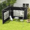 Outsunny Gazebo Side Panels with Window for 3x3(m) or 3x4m Pop Up Gazebo, 2 Pack Sides Replacement, Black